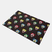 ハロウィーンエビルピエロ顔ハローチンパターン ドアマット (アングル)