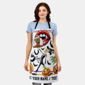 ハロウィーンエプロン全周プリントエプロン エプロン (着用した状態)