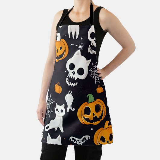 ハロウィーンエプロン,かぼちゃのジャック – o – ランタンキャットスカル エプロン (インサイチュ)