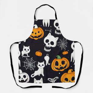 ハロウィーンエプロン,かぼちゃのジャック – o – ランタンキャットスカル エプロン
