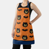 ハロウィーンエプロン、サタンパンプキンカービング飛んでいるこうもり エプロン (インサイチュ)