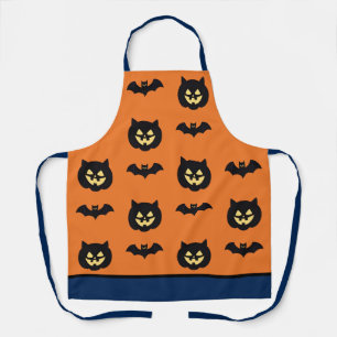 ハロウィーンエプロン、サタンパンプキンカービング飛んでいるこうもり エプロン