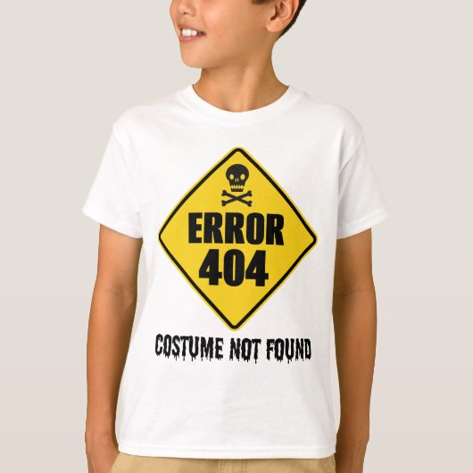 ハロウィーンエラー404コスチュームが見つからない Tシャツ (正面)