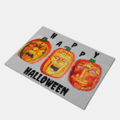 ハロウィーンエリーカボチャ顔 ドアマット (アングル)