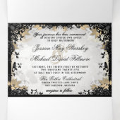 ハロウィーンエレガントバラ-詳細&メニュー出欠 三つ折り招待状 (内部中)