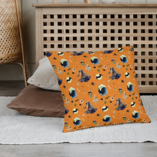 ハロウィーンエレメンツオンオレンジ装飾用クッション クッション