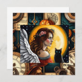 ハロウィーンエンジェルとブラックキャットカード (正面/裏面)