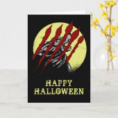 ハロウィーンオオオカミ人怖いハウリングオオカミ カード (黄色い花)