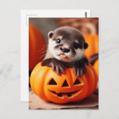 ハロウィーンオッター ポストカード (正面/裏面)