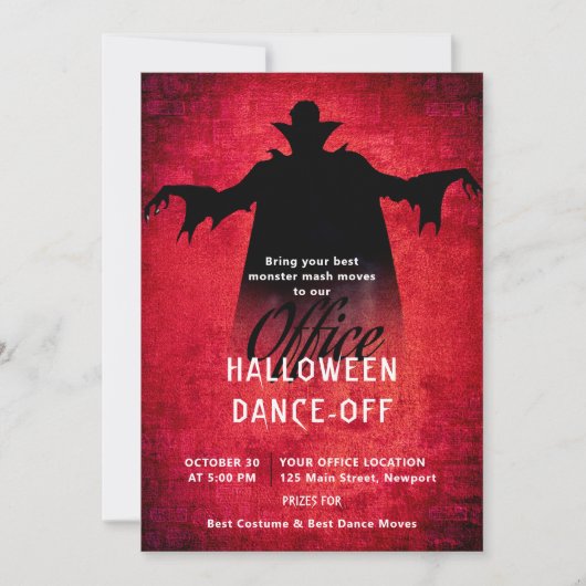 ハロウィーンオフィスパーティー企業のビジネスモンスター 招待状 (正面)