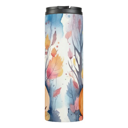 ハロウィーンオリエンタルブルー猫かぼちゃ怖い タンブラー (裏面)