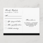 ハロウィーンオレンジとブラックエレガントマッチングRSVP インビテーションポストカード (裏面)