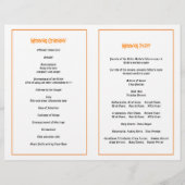 ハロウィーンオレンジとブラックスカル結婚式プログラム (裏面)