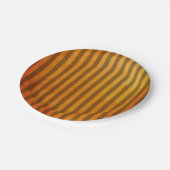 ハロウィーンオレンジとブラックストライプ紙プレート ペーパープレート (アングル)