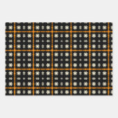 ハロウィーンオレンジとブラック抽象芸術パターン ラッピングペーパーシート (正面3)