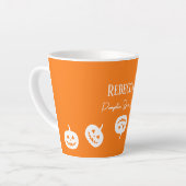 ハロウィーンオレンジとホワイトパンプキンスパイスラテマグ カフェラテマグ (左アングル)