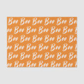 ハロウィーンオレンジとホワイトブー文字パターン 薄葉紙 (正面)