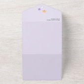 ハロウィーンオレンジのリトル幽霊ガールベビーシャワー オールインワン招待状 (外側)