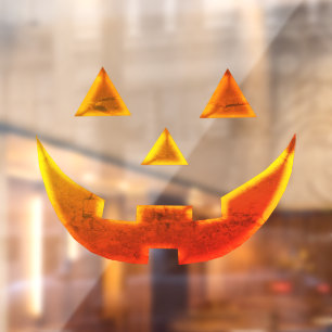 ハロウィーンオレンジイエローハロウィーンのカボチャのちょうちん ウィンドウサイン