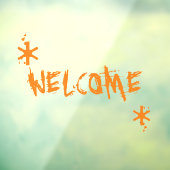 ハロウィーンオレンジカスタムンウェルカム文字怖い ウィンドウサイン (シート3)