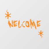 ハロウィーンオレンジカスタムンウェルカム文字怖い ウィンドウサイン (シート)