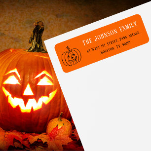 ハロウィーンオレンジカボチャパーティーメール差出人住所 ラベル