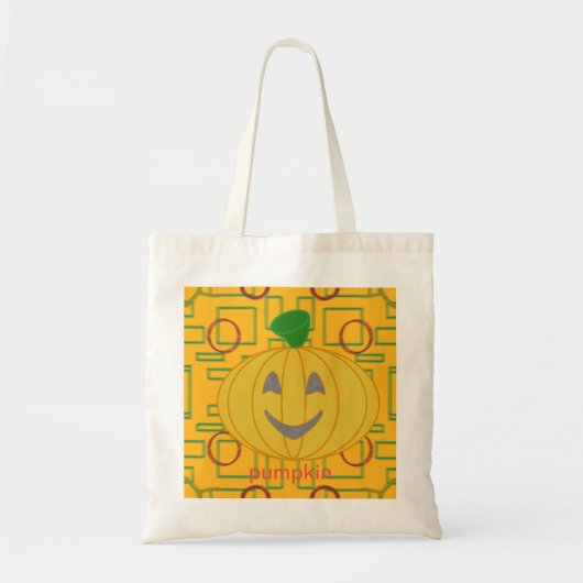 ハロウィーンオレンジカボチャ トートバッグ (正面)