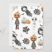 ハロウィーンオレンジコールオールモンスターズ誕生日 招待状 (裏面)