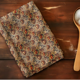 ハロウィーンオレンジスタイリッシュ色 キッチンタオル