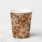 ハロウィーンオレンジスタイリッシュ色 紙コップ (裏面)