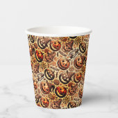 ハロウィーンオレンジスタイリッシュ色 紙コップ (正面)