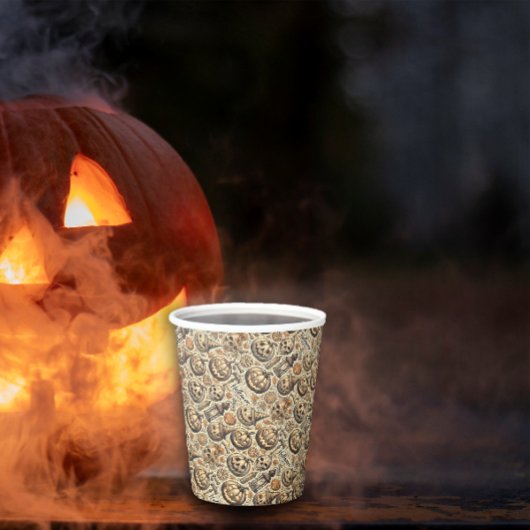 ハロウィーンオレンジスタイリッシュ色 紙コップ