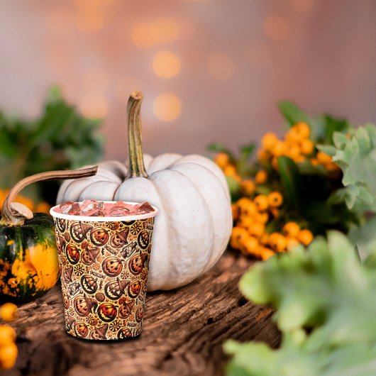 ハロウィーンオレンジスタイリッシュ色 紙コップ