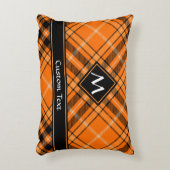 ハロウィーンオレンジタータンチェック アクセントクッション (正面(垂直))