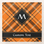 ハロウィーンオレンジタータンチェック ガラスコースター (正面)