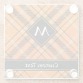 ハロウィーンオレンジタータンチェック ガラスコースター (裏面)