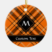 ハロウィーンオレンジタータンチェック セラミックオーナメント (正面)