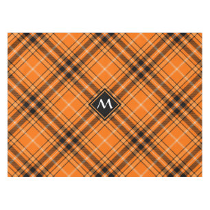 ハロウィーンオレンジタータンチェック テーブルクロス