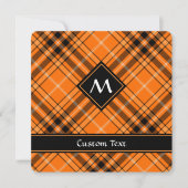 ハロウィーンオレンジタータンチェック 招待状 (正面)