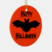 ハロウィーンオレンジブラックこうもりオーナメント セラミックオーナメント (右)