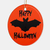 ハロウィーンオレンジブラックこうもりオーナメント セラミックオーナメント (左)