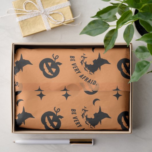 ハロウィーンオレンジブラックカ不気味ボプキンウィッチ 薄葉紙 (ギフト)