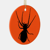 ハロウィーンオレンジブラッククリーピープスパイダーオーナメント セラミックオーナメント (右)