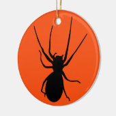 ハロウィーンオレンジブラッククリーピープスパイダーオーナメント セラミックオーナメント (左)