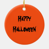 ハロウィーンオレンジブラッククリーピープスパイダーオーナメント セラミックオーナメント (裏面)