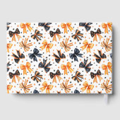 ハロウィーンオレンジブラックコケット弓ベビーシャワー ゲストブック (裏面)