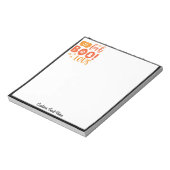 ハロウィーンオレンジブラックパンプキンブーパーソナライズされた ノートパッド (回転)