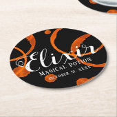 ハロウィーンオレンジポションコースター ラウンドペーパーコースター (アングル)