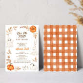 ハロウィーンオレンジ私たちの小さなブーブベビーシャワー 招待状