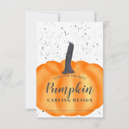 ハロウィーンオレンジ色のカボチャ彫りデザイン投票 招待状